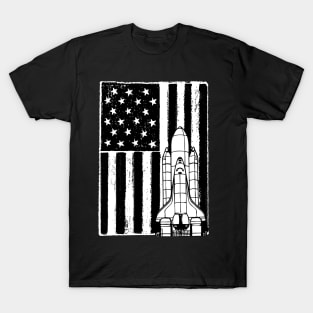 Astronaut vintage American flag Spacecraft T-Shirt